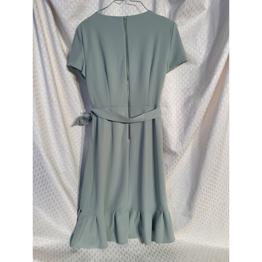 Calvin Klein Sage Green Wrap-Style Dress - Picture 4 of 9